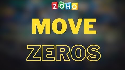Move zeros to the end | zoho interview questions | leetcode 283