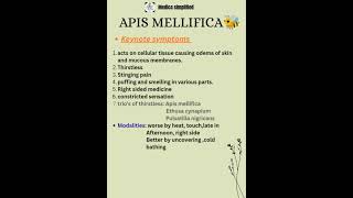 Apis Mellifica in 10 seconds!🐝Remember: Bee sting = Apis mellifica follow medica Simplified !