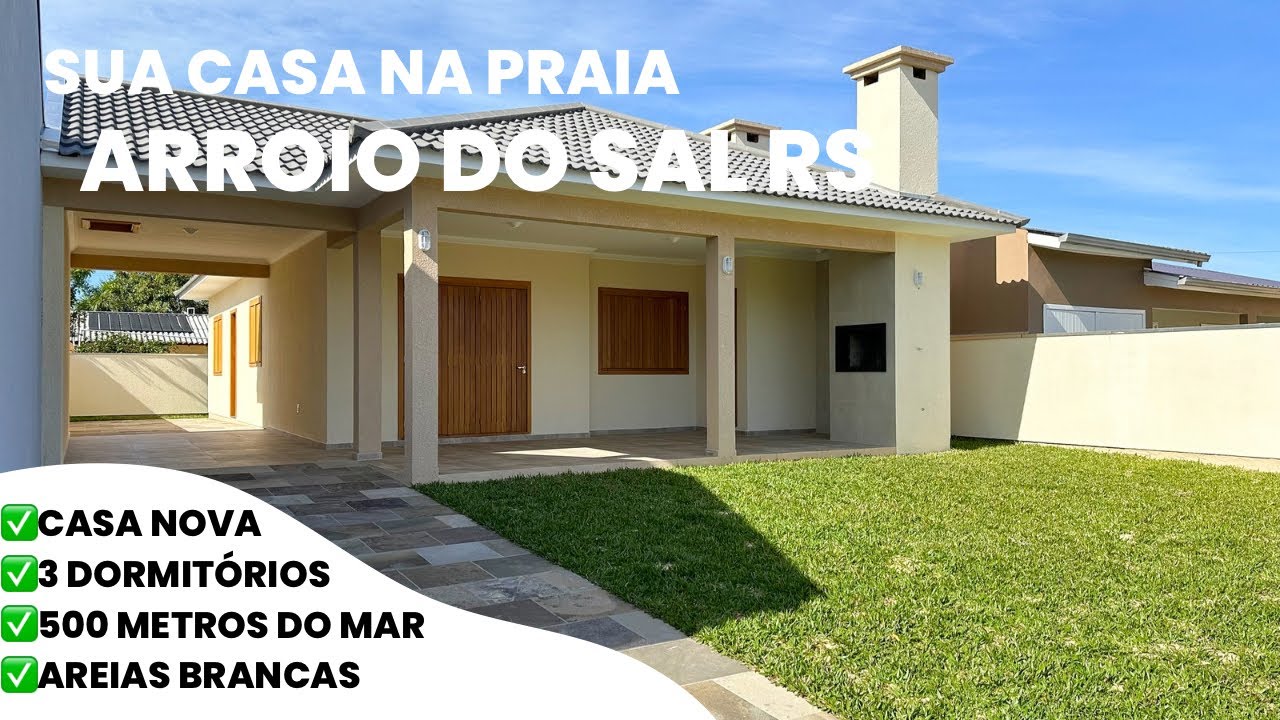 Casa nova no bairro Areias Brancas em Arroio do Sal- R$: 680.000,00. Cód 39210