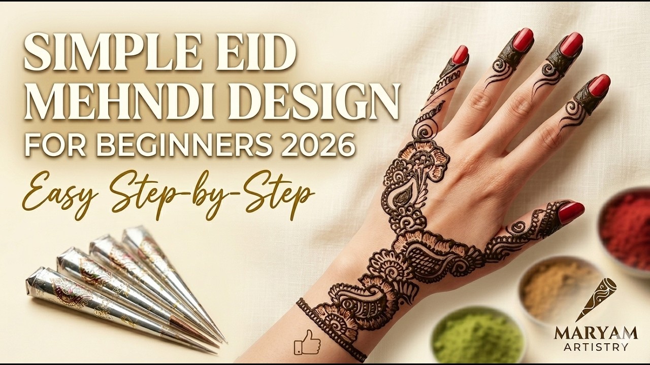 Simple Eid Mehndi Design for Beginners 2026 | Easy Step-by-Step Beautiful Wrist belt design