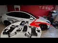 Swapping black interior for white interior frankenstein tesla model 3