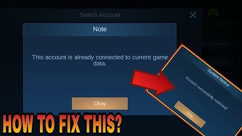 How to fix this - account is already connect to current game data | Mobile Legends