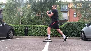 D Ball split squat with rotation