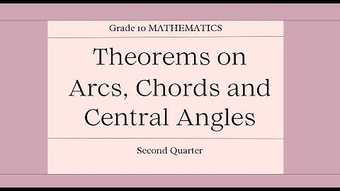 Theorems on Arcs, Chords and Central Angles