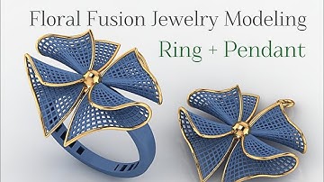 Modeling a Fusion Floral Jewelry Half-Set in Matrix 9 | Ring & Pendant CAD Tutorial