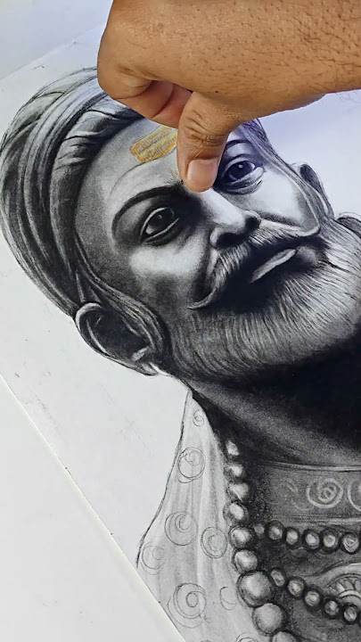Chhatrapati Shivaji Maharaj drawing 🚩🚩 #shorts #drawing #art #shivajimaharaj #artist #viralshorts