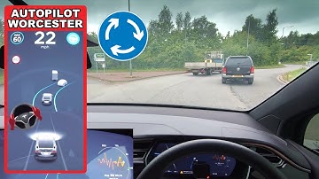 Autopilot Software CRASHES & It Navigates A Roundabout - Tesla Autopilot in a UK City #7 Worcester