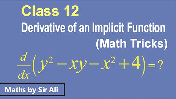 Math Tricks | ECAT | NUST | ETEA |FAST | how to find derivative of an IMPLICIT FUNCTION