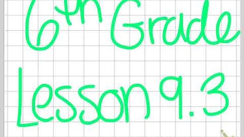 6th Grade Lesson 9.3 (Part One)