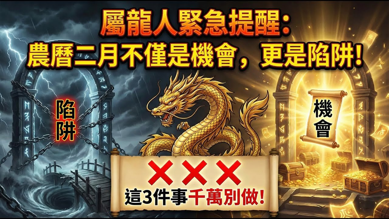 屬龍人緊急提醒：農曆二月不僅是機會，更是陷阱！這3件事千萬別做！