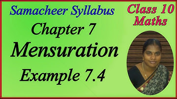 10th Maths | Chapter 7 | Mensuration | Example 7.4