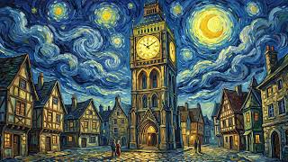 Art Screensaver TV Wallpapers | Glowing Clock Tower Under a Starry Night Sky 🕰️✨