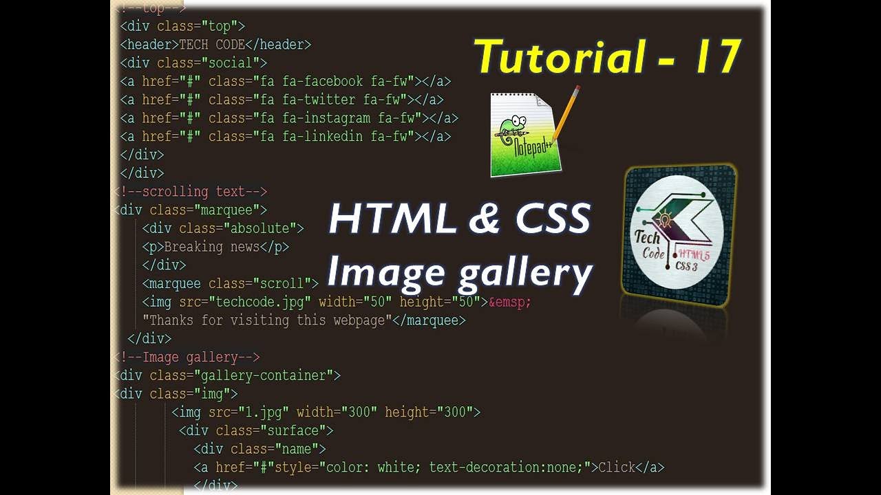 How to create Image gallery using HMTL and CSS explained in Telugu ...