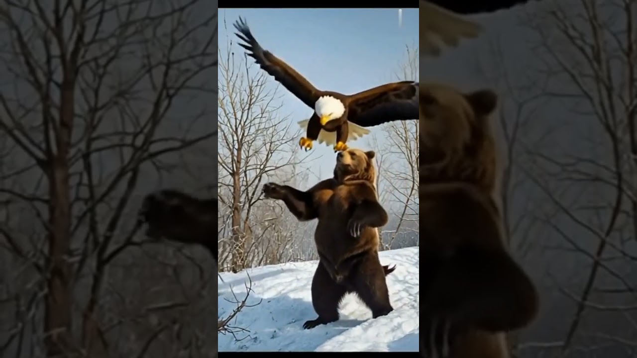 Eagle vs Bear in the Wild – Who Wins This Epic Showdown? 🦅🐻