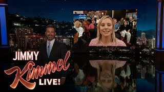 Jimmy Kimmel Talks to Kristen Bell in Orlando After Hurricane Irma