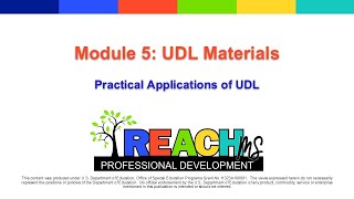 UDL PA M5 UDL Materials