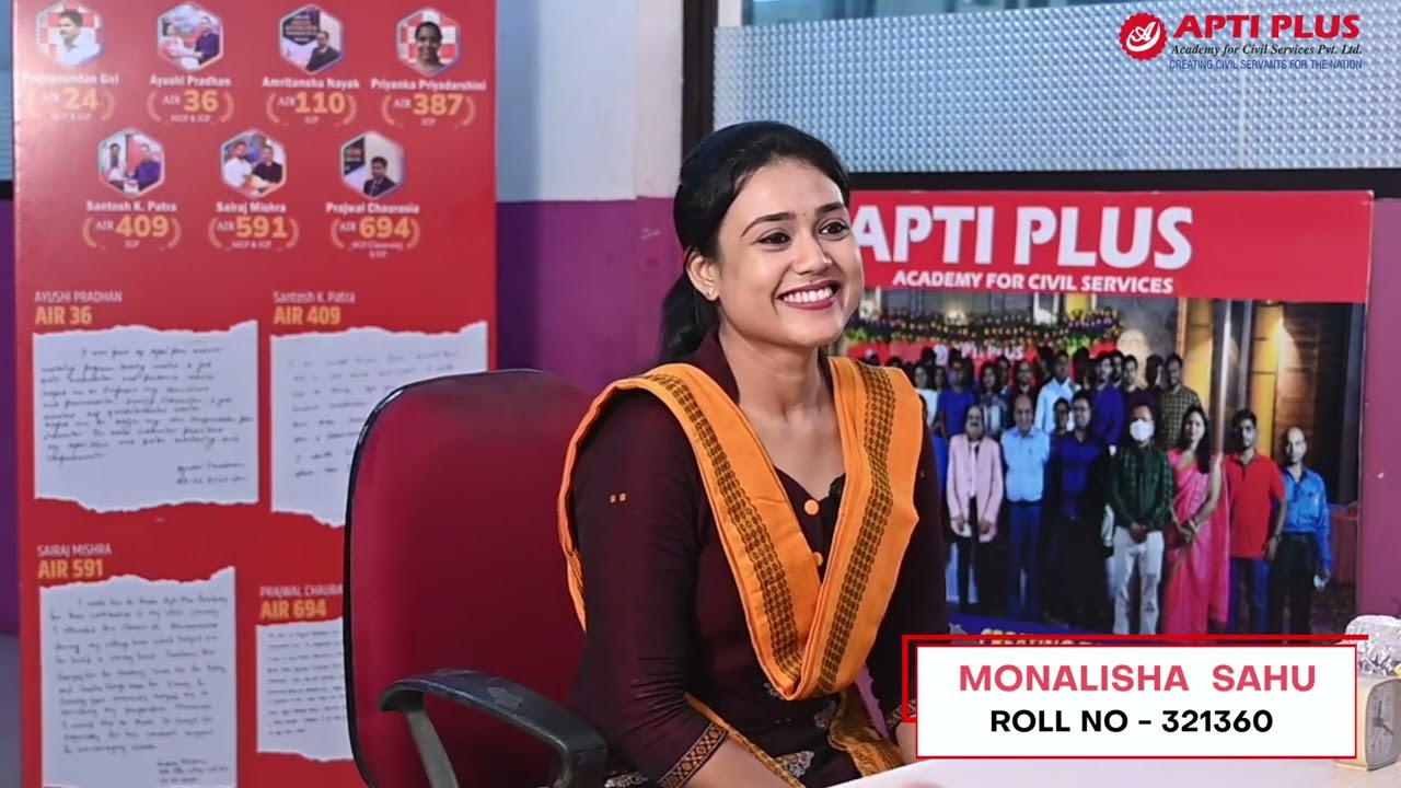 MONALISHA  SAHU || RANK 440 || OAS 2022 || Mock Interview || APTI PLUS