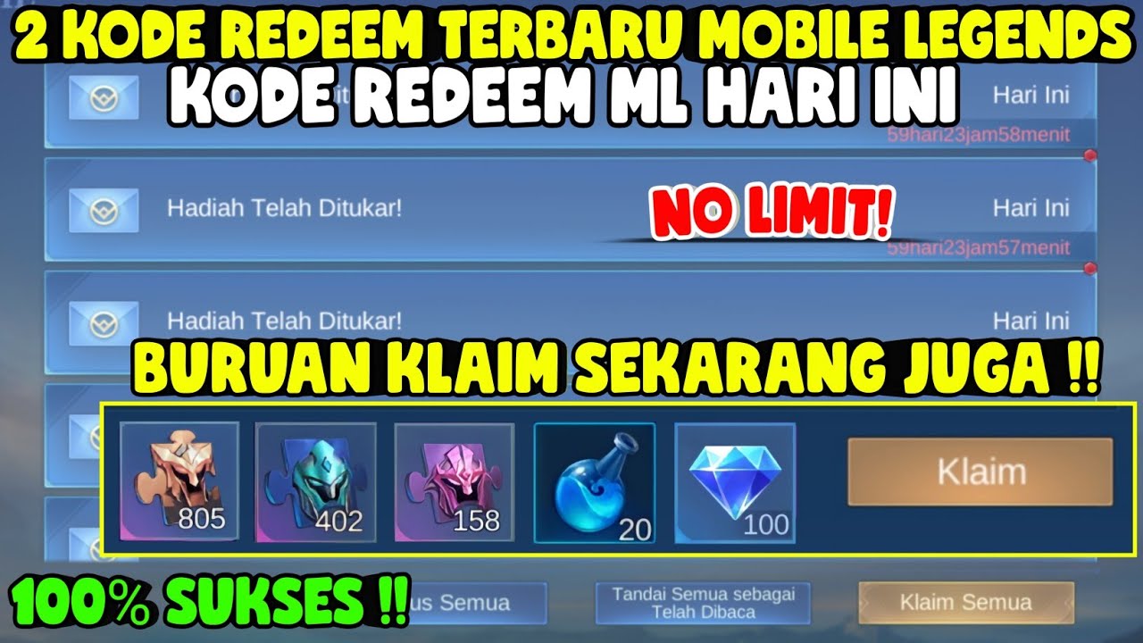 BURUAN REDEEM 2 KODE REDEEM ML TERBARU KODE REDEEM MOBILE LEGENDS KODE ...