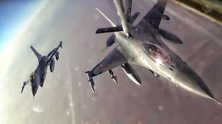Refueling U.S. E-3 Sentry & Danish F-16AMs Over Iraq