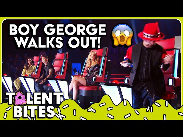 Coach Boy George WALKS OUT after PHENOMENAL Blind Audition on The Voice | Bites class=