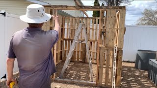 Pallet Cabin  Garden Shed Part 3  E184 #pallet #walls #diy