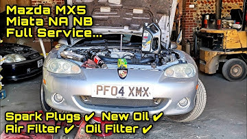 Easy Mazda MX5 Miata FULL Service - Spark Plugs, Oil + Air Filters & New Oil.