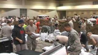 North Dakota National Guard filling sandbags 15