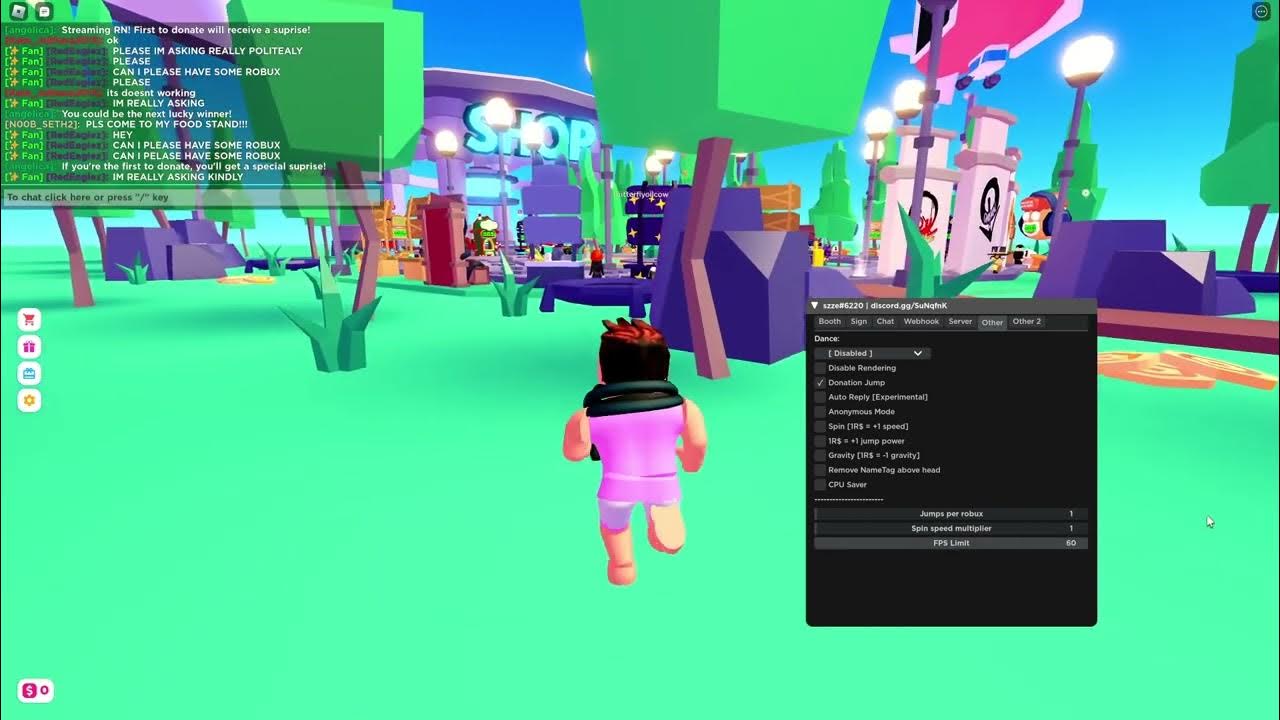 Roblox Pls Donate Gui AutoBeg AutoThanks Spin For Robux Script Pastebin