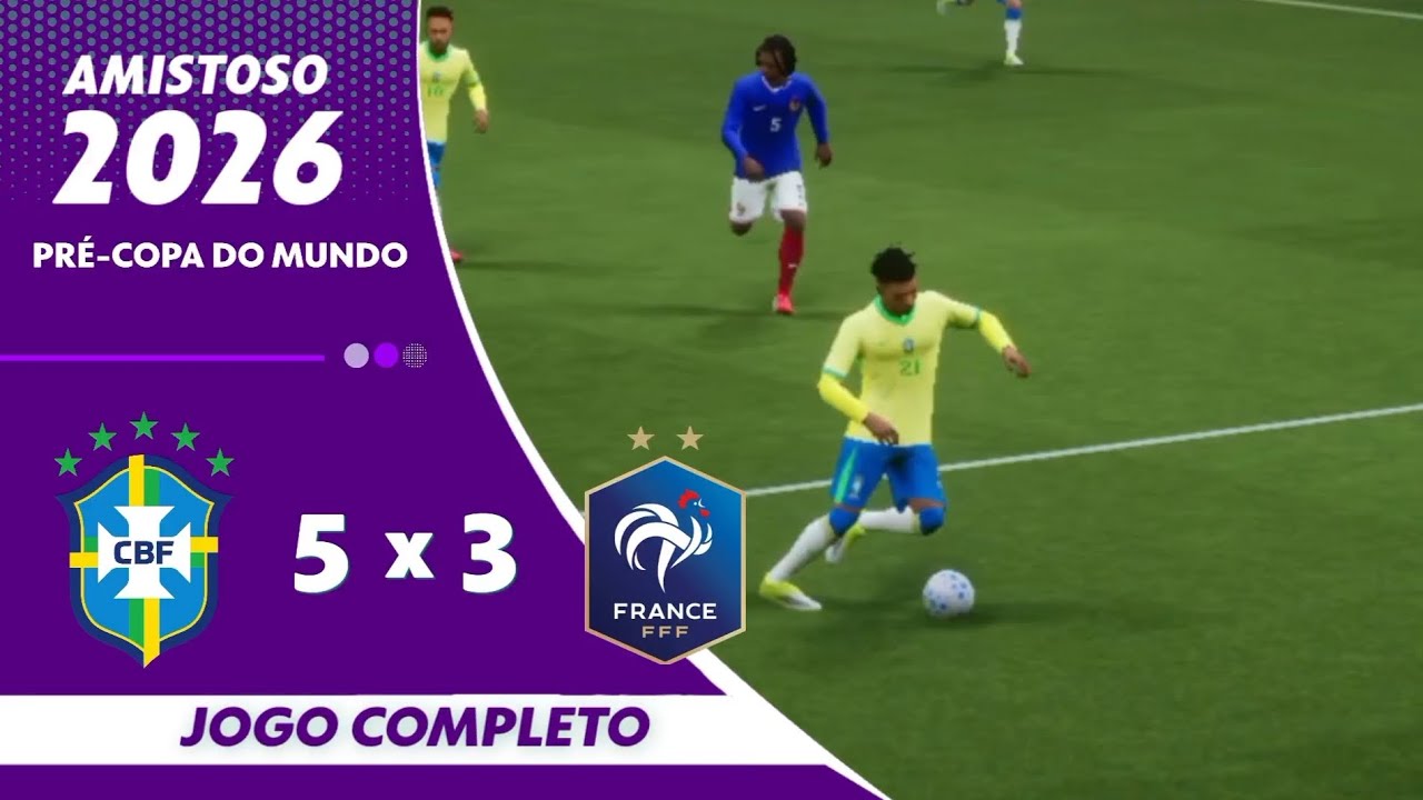 JOGO COMPLETO AMISTOSO BRASIL 5 X 3 FRANÇA PRÉ-COPA DO MUNDO 