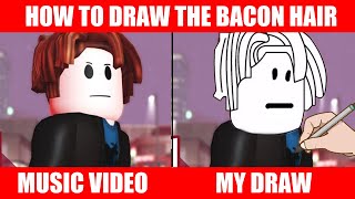i got commissioned to draw a bacon hair in this style : r/roblox