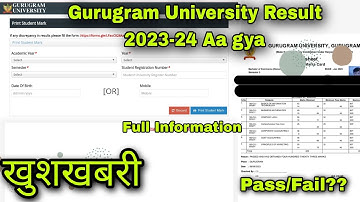 Finally Gurugram university Result Declared 2023-24 !! pass/Fail?!! Full information to result