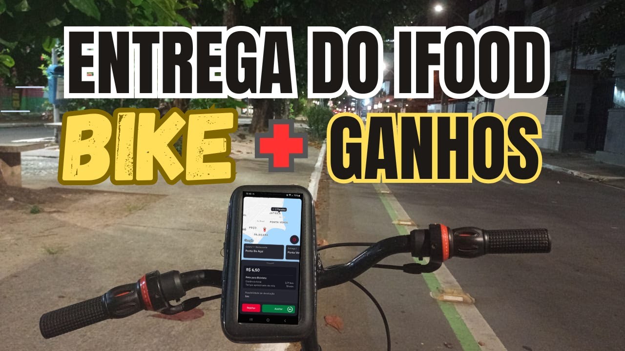 5 horas de entregas pelo ifood bicicleta. quarta feira noite!!! Quanto dinheiro consegui??