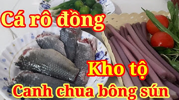 Cá rô đồng kho tộ, cá rô đồng nấu canh chua bông sún cơm trưa nhớ quê