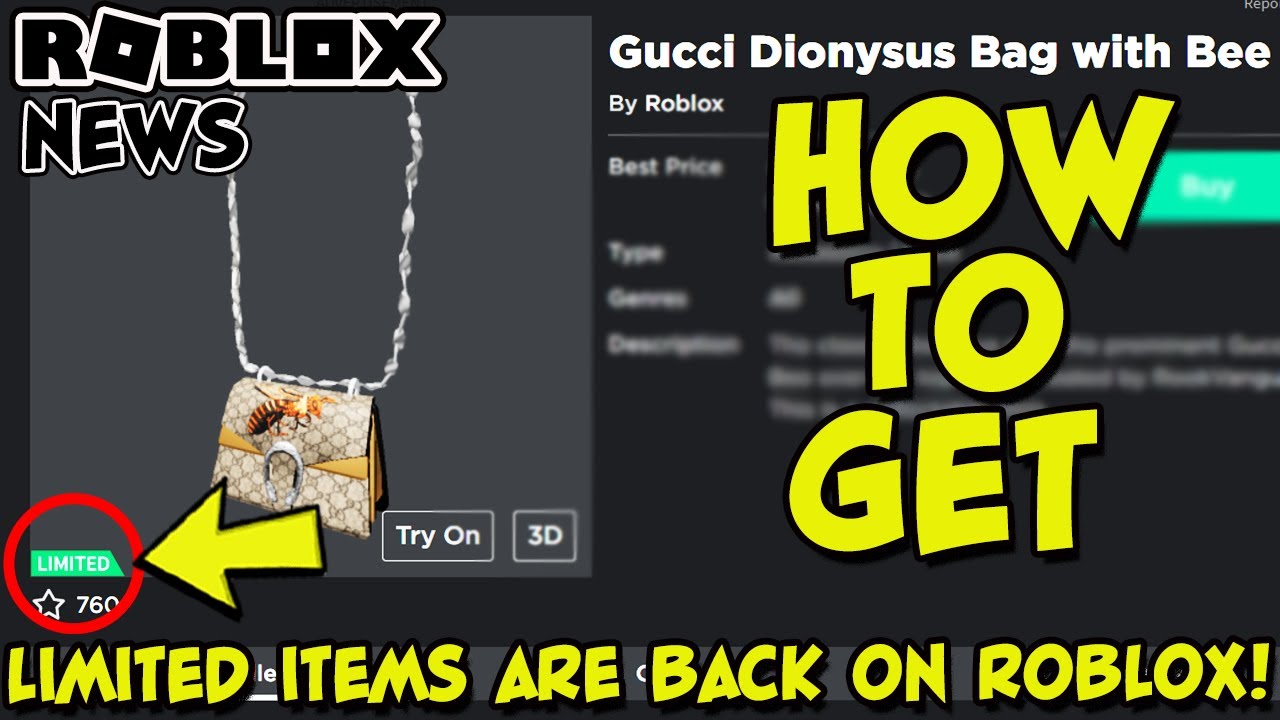 Roblox News Limiteds Are Back On Roblox How To Get Them Gucci Garden Event Limited Items Youtube - how to get gucci on roblox