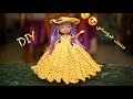 فستان دمية عروسة بالكروشيه 2021 How To Crochet A Dress For Adoll DIY 