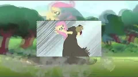 [PONIES ALERT] Fluttershy PWNS a Bear ft. Twilight Sparkle who is INSANE!! Sparta Venom Mix
