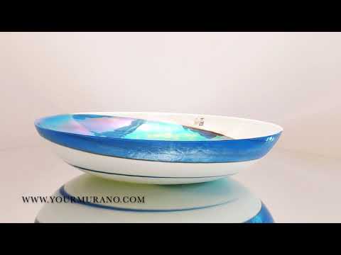 RIVA moderno piatto in vetro bianco e blu Video