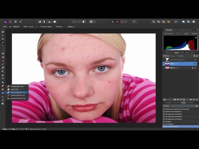 Affinity Photo -  How to remove spots