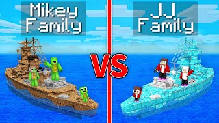 Mikey Family vs JJ Family MODERN WARSHIP Build Challenge in Minecraft (Maizen)