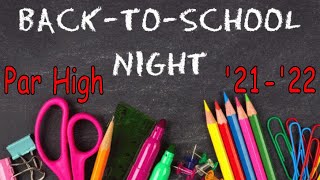 Celebrity Welcome Back Series: PHS Back To School Night 2021-2022 Profile