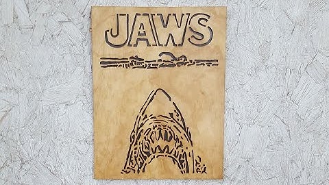 JAWS Movie Poster, 45TH Anniversary Scroll Saw Portrait