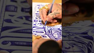 Amer The Gamer hand drawing the background art for my album cover! #art #handdrawing #chicanotattoo @YoungRobStone