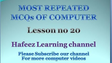 Computer Science MCQs with answers (lesson 20) for FPSC, NTS, PTS, ETEA and KPPSC