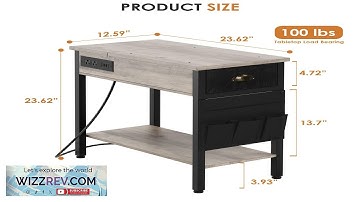 Garvee Side Charging Station Grey end Table 2 Pcs