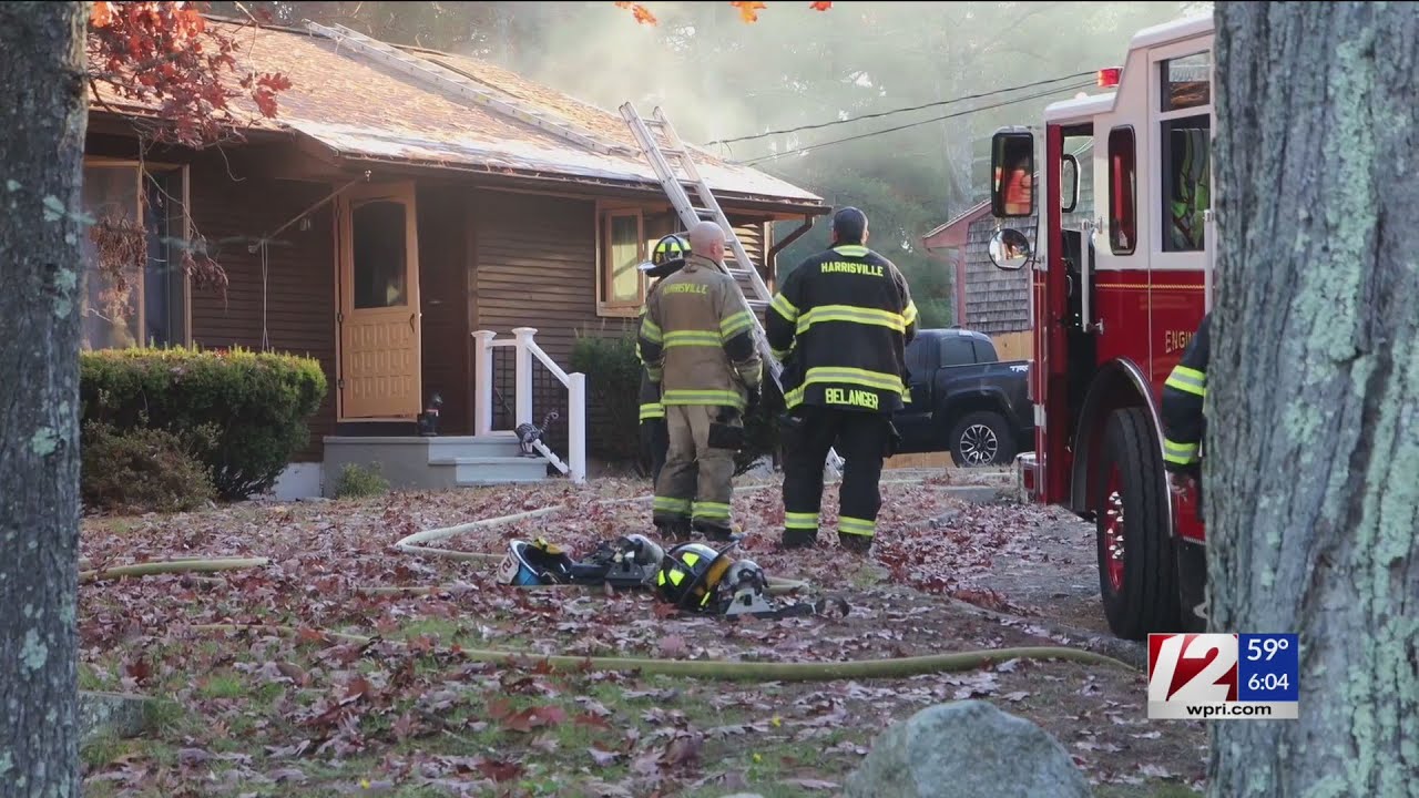 Two people displaced after fire at Burrillville home - YouTube