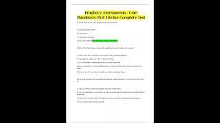 PROPHECY ASSESSMENTS CORE MANDATORY PART I RELIAS COMPLETE TEST QUESTIONS WITH 100 CORRECT ANSWERS U