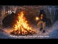 TURNING A Frozen CAVE into a Hidden SURVIVAL Shelter!❄️ SOLO Winter BUSHCRAFT Adventure