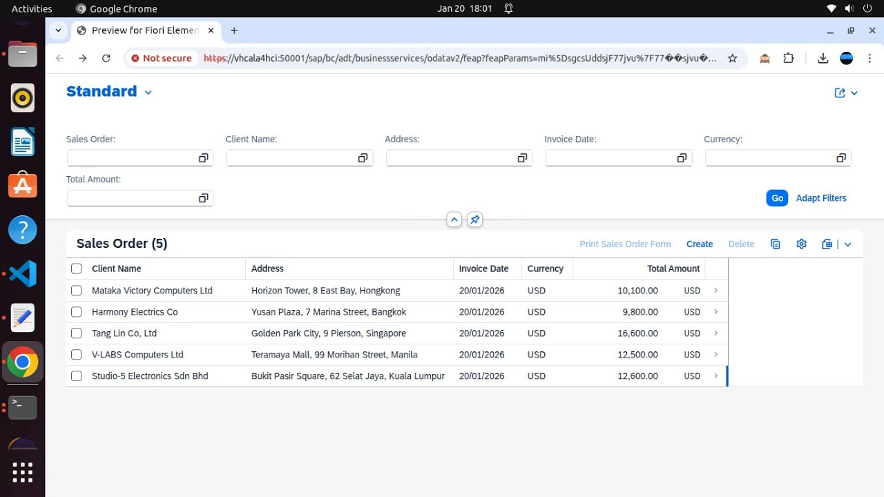 SAP RAP : Print Sales Order Form
