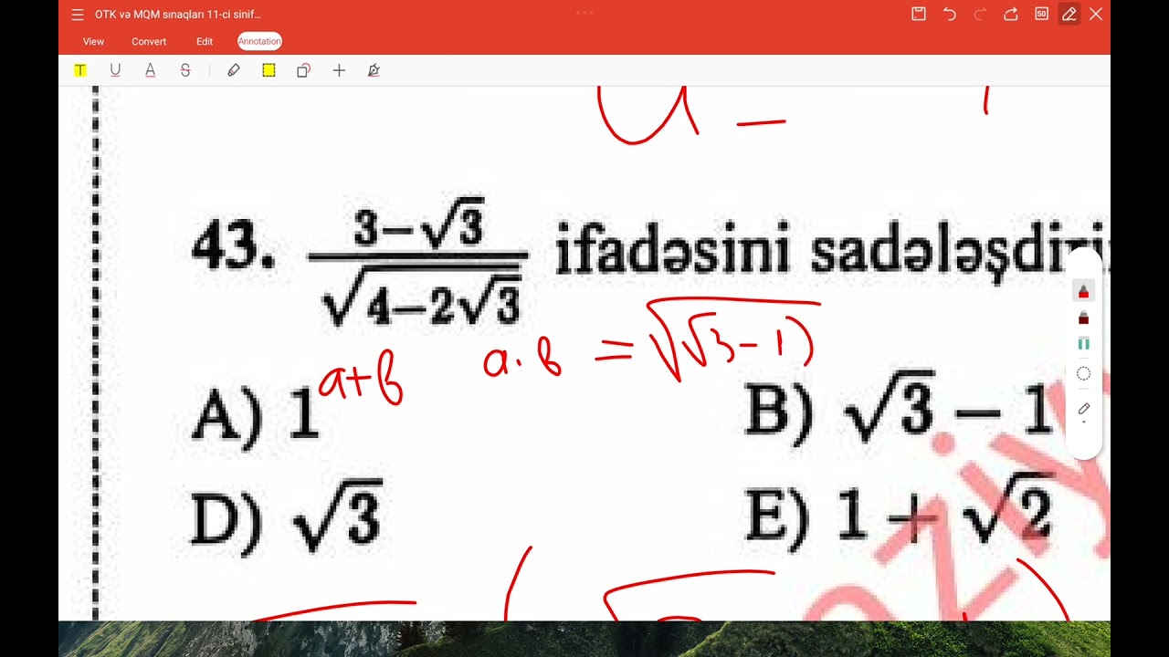 ✅1 mart 2026-OTK SINAQ 6-ya dəstək... Otk sınaq 6 -11_ci sinif Riyaziyyat (2024-2025)-Buraxılış...