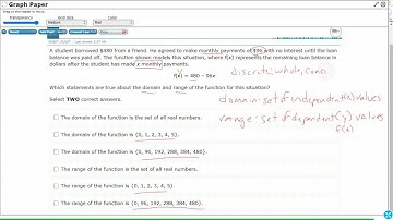 Algebra 1 STAAR Practice Domain and Range of Linear Functions (A.2A - #13)